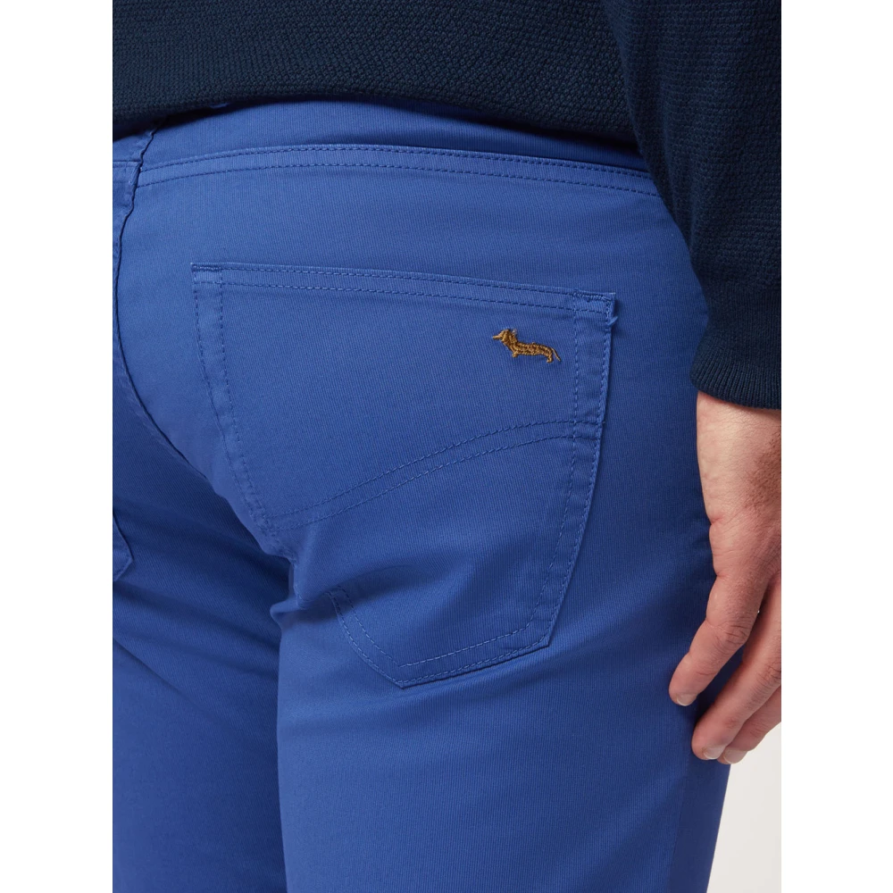 Harmont & Blaine Slim Paarse Katoenen Broek Blue Heren