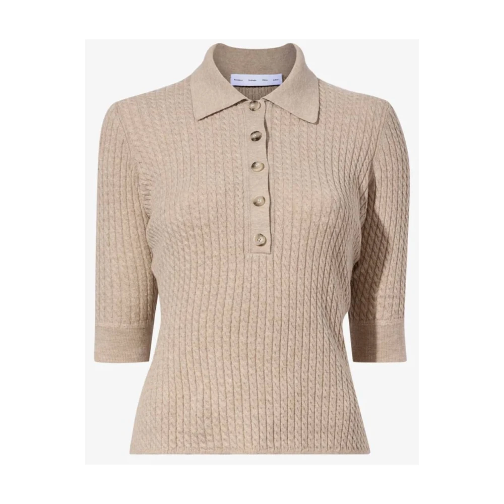 Proenza Schouler Micro Cable Gebreide Polo Beige Dames