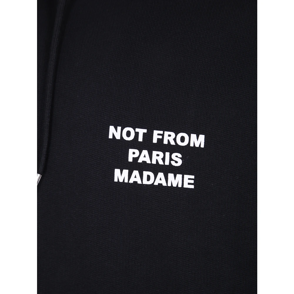 Drole de Monsieur Zwarte Slogan Hoodie Black Heren