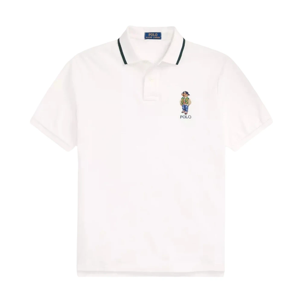 Ralph Lauren Wit poloshirt met beer White Heren