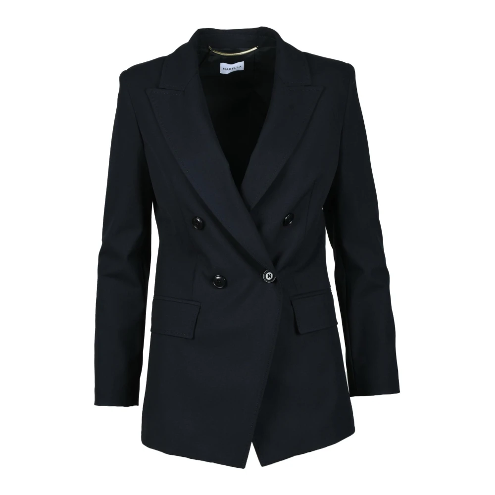 Marella Elegante Blazer met Polyester Mix Black Dames