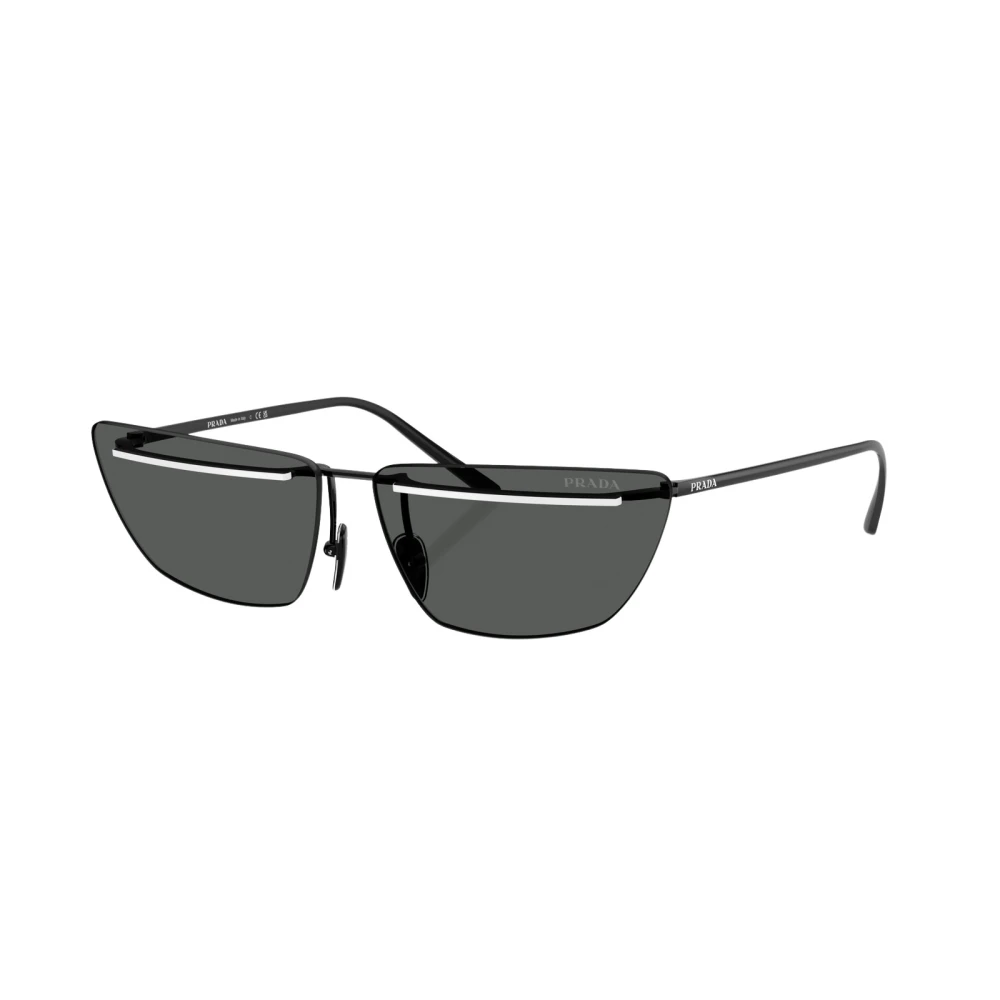 Prada Grey Woman Pr C52s Yc460t Sunglasses Metal Black Butterfly Normal - Image 2
