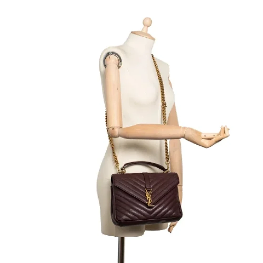 Yves Saint Laurent Vintage Pre-owned Leather handbags Red Dames