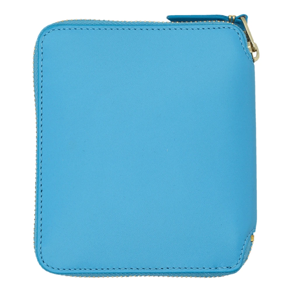 Comme des Garçons Blauw Leren Ritsportemonnee Blue Dames