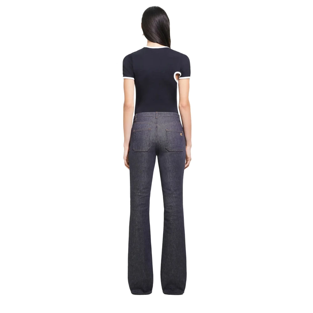 Courrèges Slash Contrast T-Shirt Black Dames
