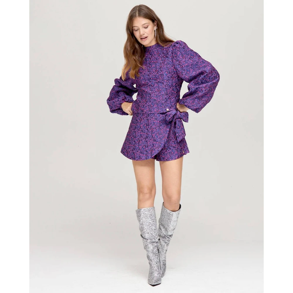 Harper & Yve Lange Mouw Top Floor-Ls Purple Dames
