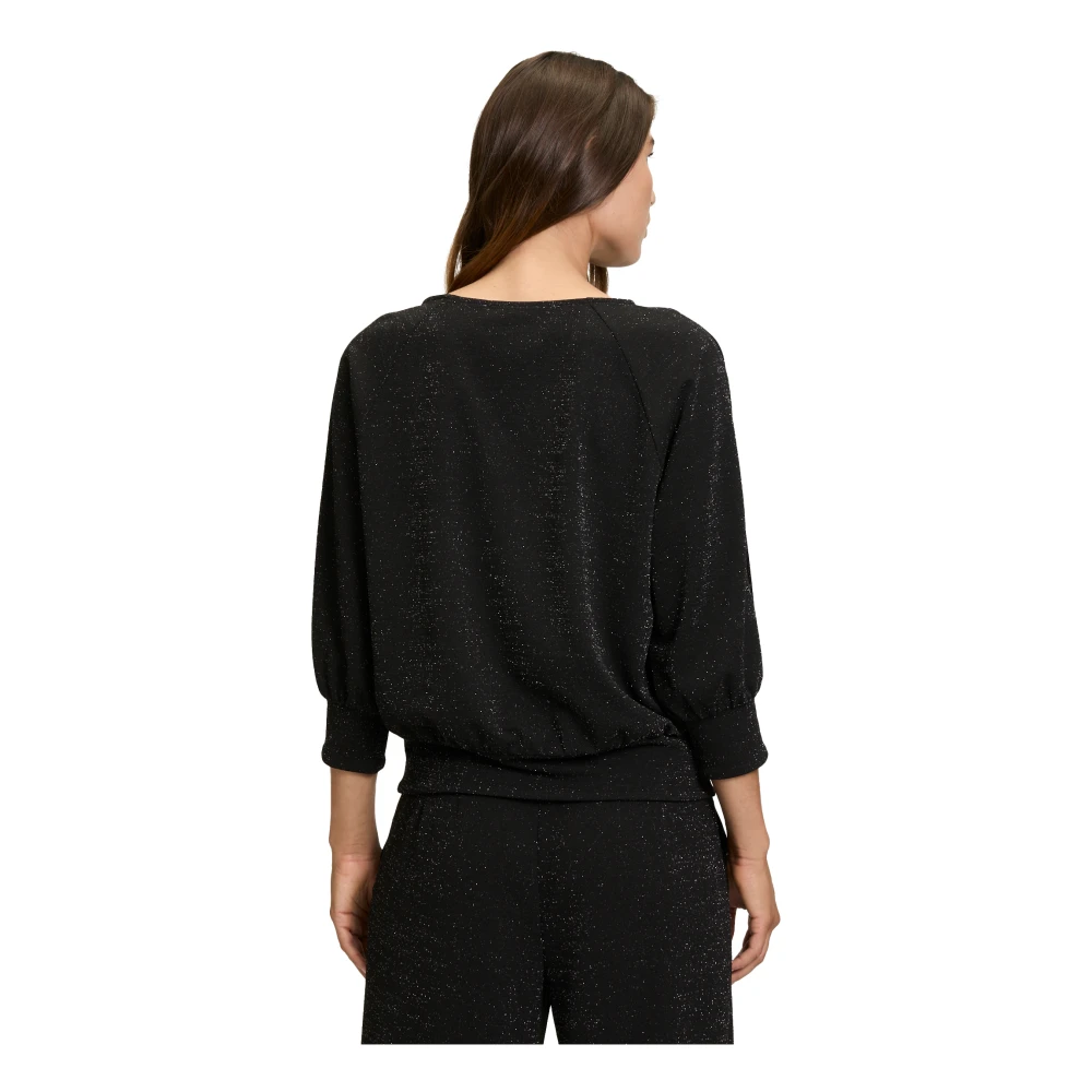 Betty Barclay Glitter Oversized Shirt met Cut-Outs Black Dames