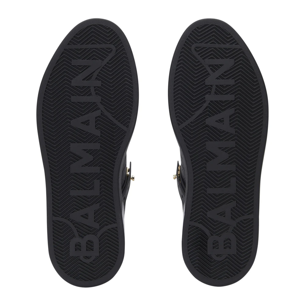 Balmain B-Court B-Buzz sneakers in reliëf kalfsleer Black Dames