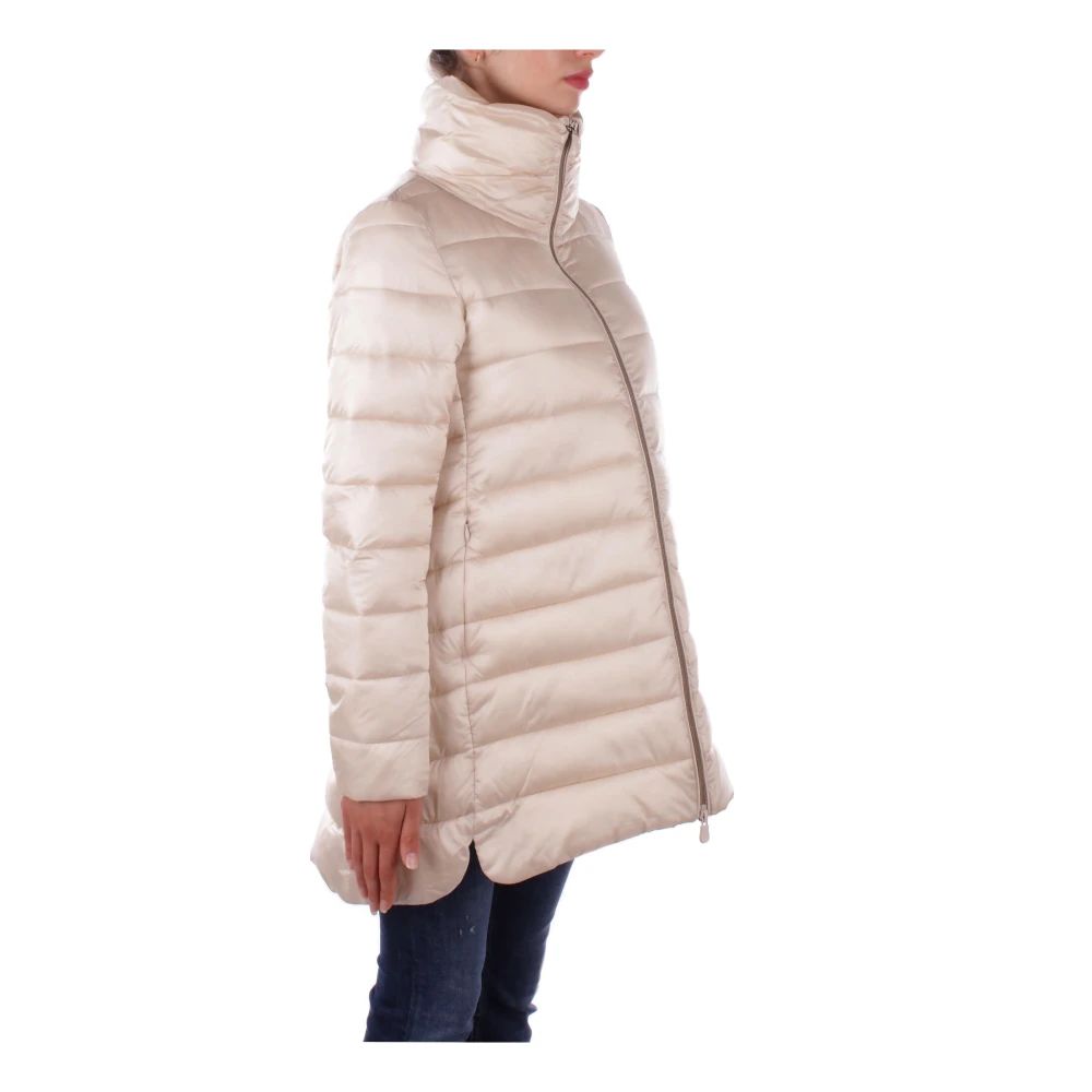 Save The Duck Beige Duck Logo Jas met Rits Beige Dames