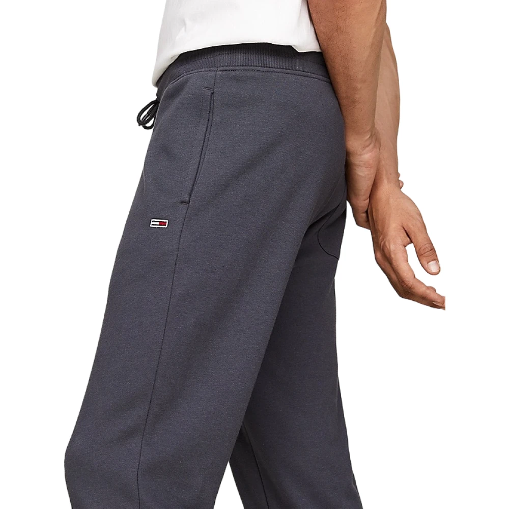 Tommy Jeans Grijze Geborstelde Katoenen Joggers Slim Fit Gray Heren