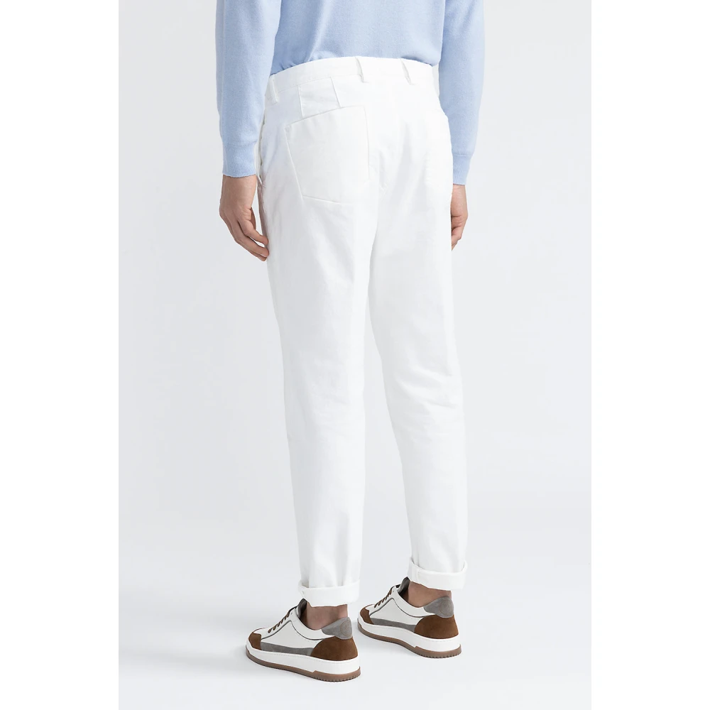 PESERICO Witte bull denim chino's White Heren