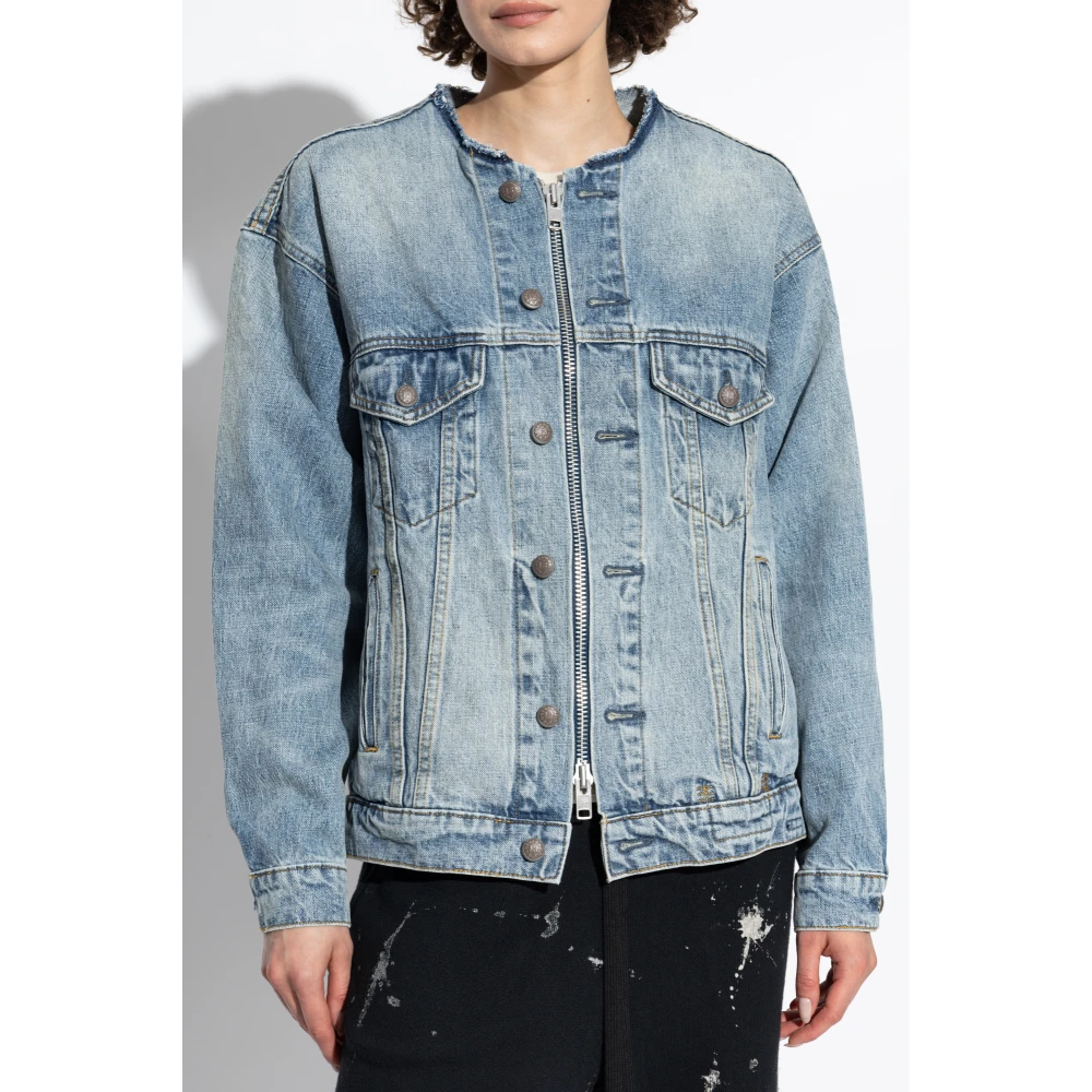 R13 Denim Jas met Vintage Effect Blue Dames