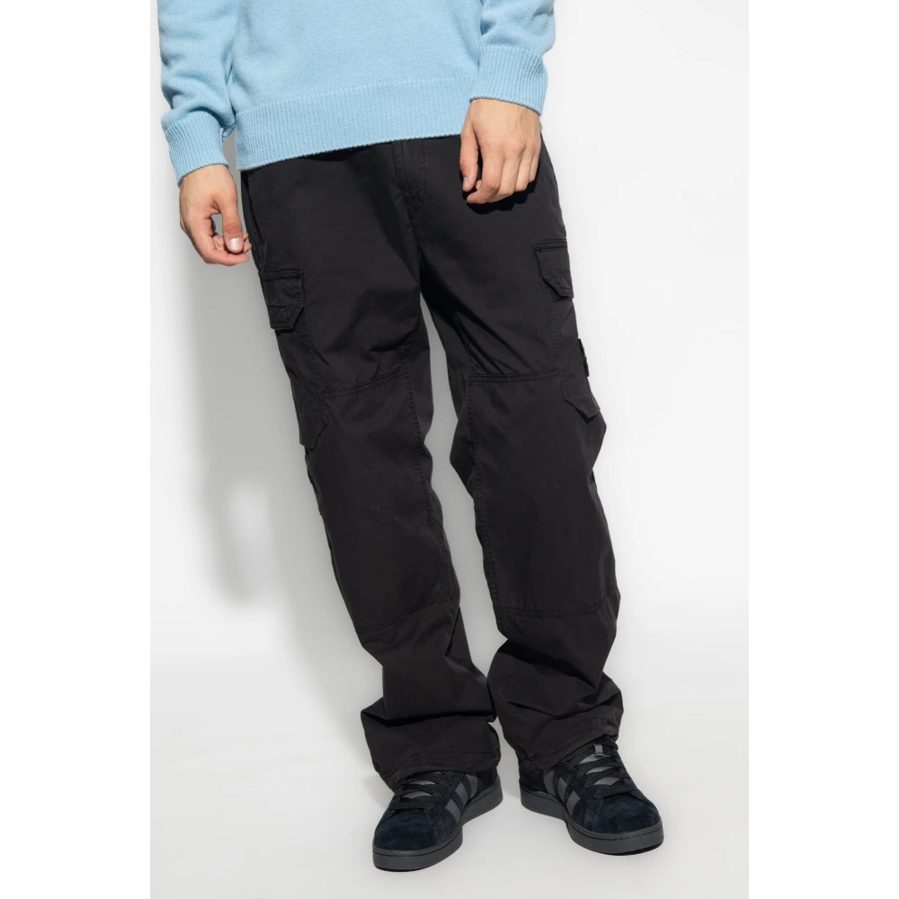 Stone Island Broek met logo Black Heren
