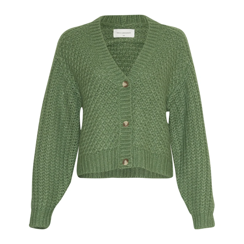moss copenhagen Heidi Cardigan in Zacht Gebreid Green Dames