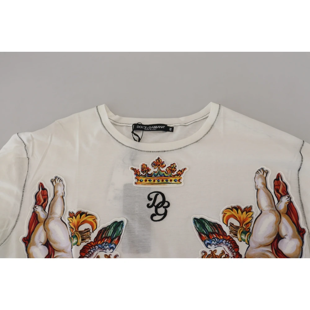 Dolce & Gabbana Wit Bedrukt Heren T-shirt White Heren