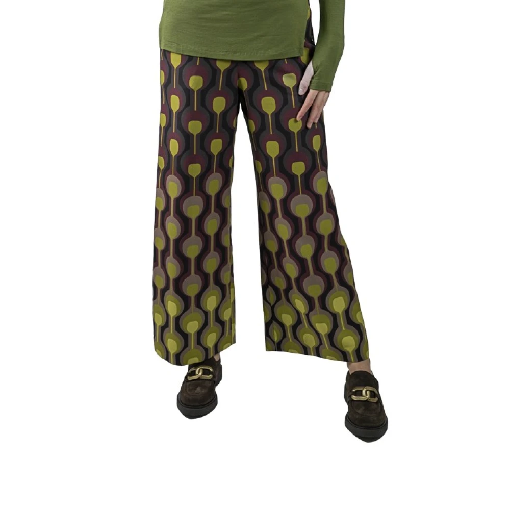Maliparmi Elegant Wide Trousers for Women Green Dames