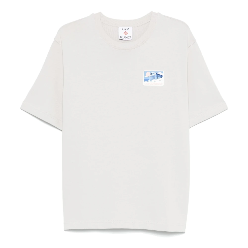 Casablanca Grijze T-shirts en Polos met Rubber Patch Gray Heren
