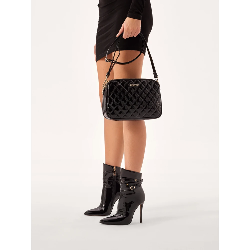 Kazar Gelakte riem handtas Black Dames