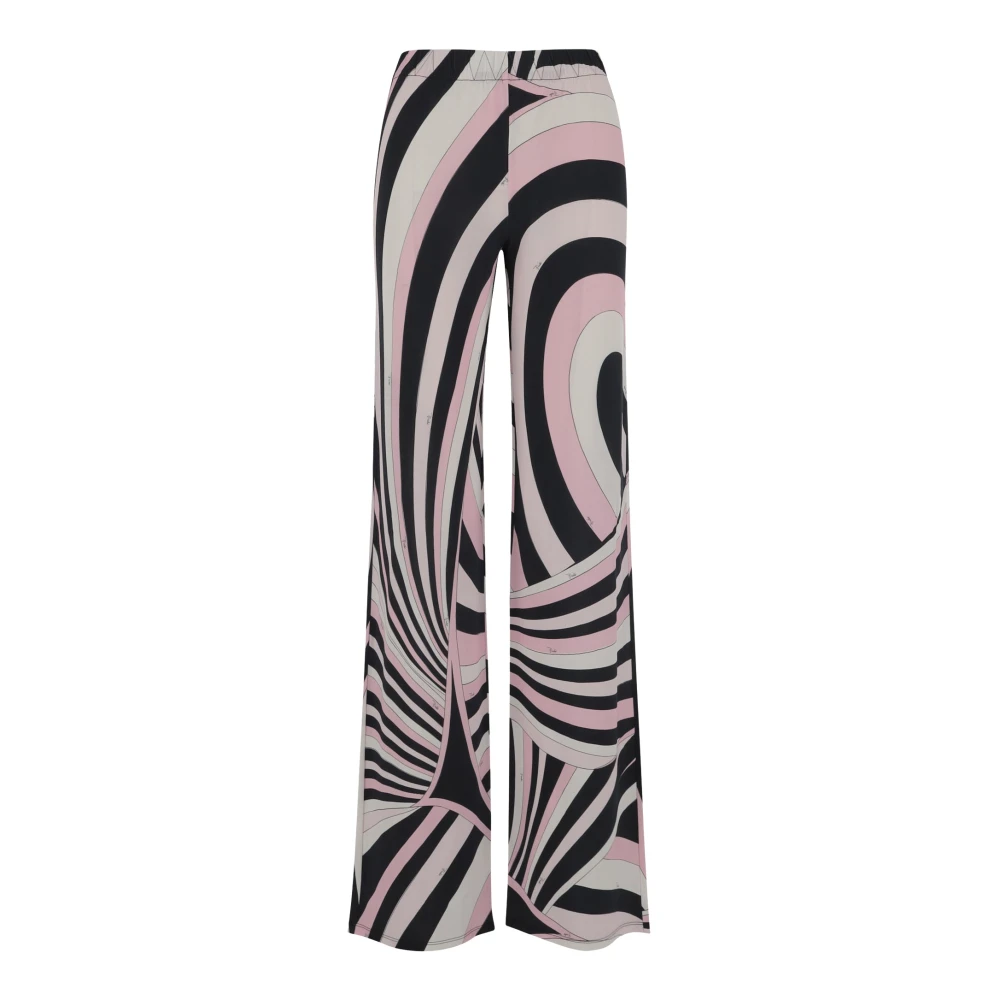 EMILIO PUCCI Iris Patroon Viscose Stretch Broek Multicolor Dames