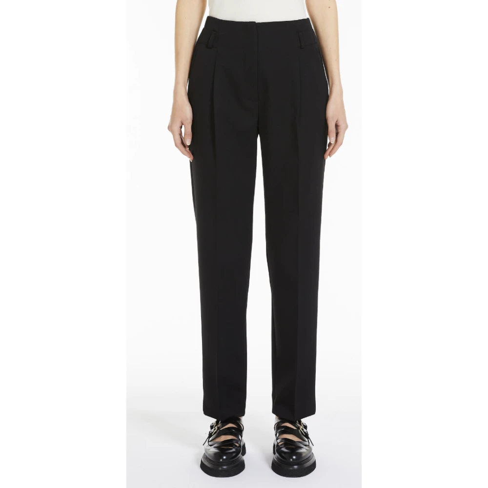 Max Mara Zwarte Cropped Sartorial Broek Black Dames