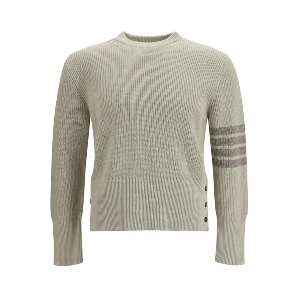 Thom Browne Men's Beige Round-Neck Knitwear, M, Cotton Sweatshirt