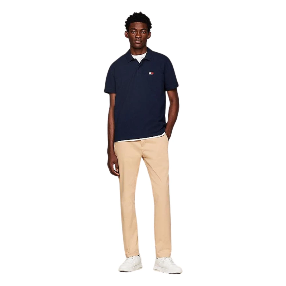 Tommy Hilfiger Blauw Polo Shirt Klassieke Piqué Textuur Blue Heren