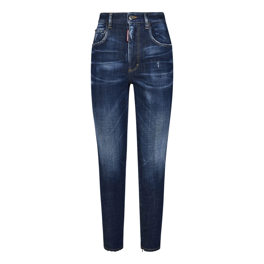 Dsquared2 Blauwe Skinny Jeans met Distressed Details Blue Dames