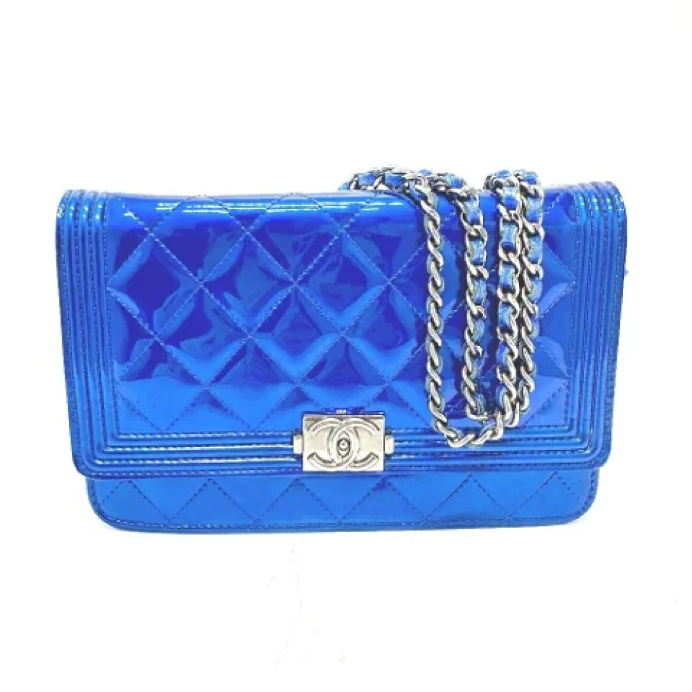 Chanel Vintage Pre-owned Leather chanel-bags Blue Dames