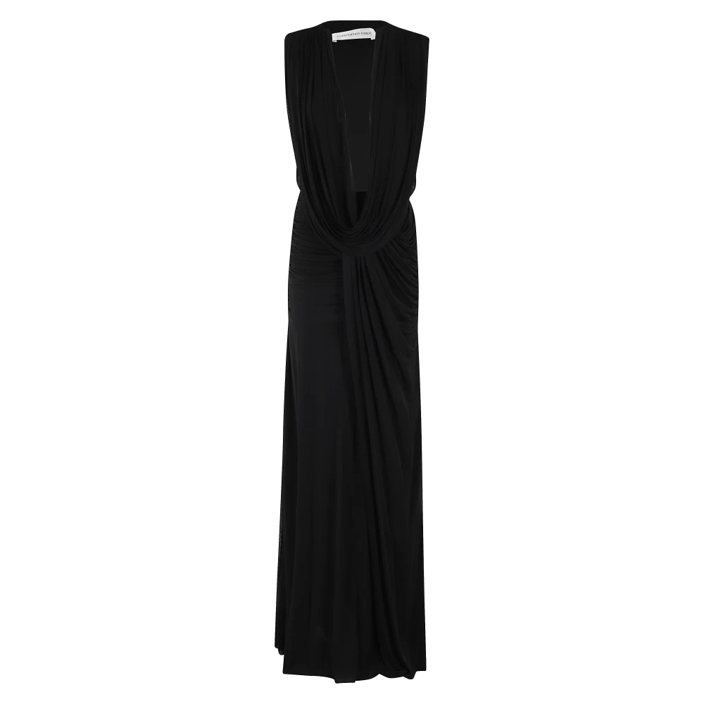 Christopher Esber Flowy Ripple Drape Jurk Black Dames