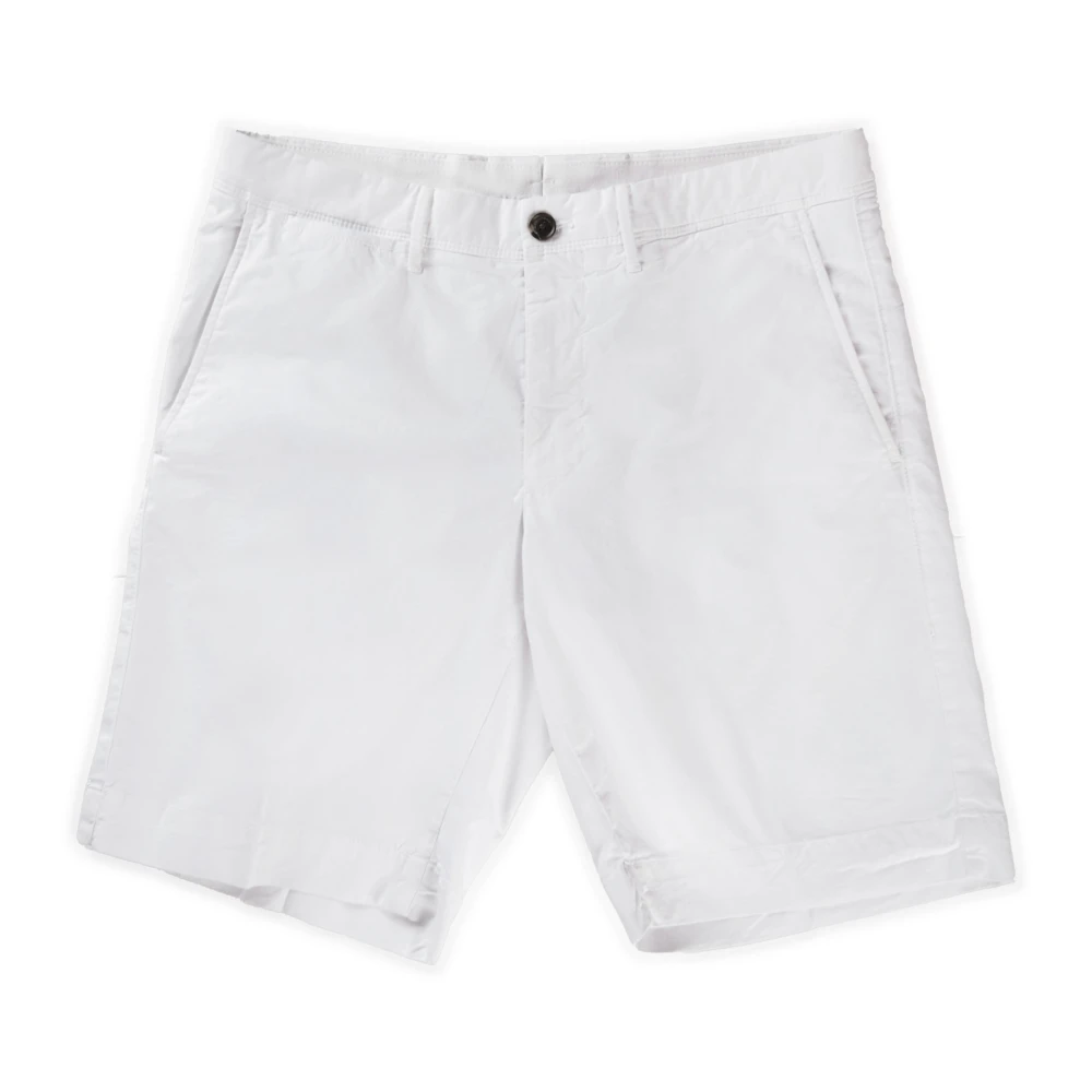 Peuterey Men's White Casual Shorts, Xl, Stretch Cotton Bermuda Shorts