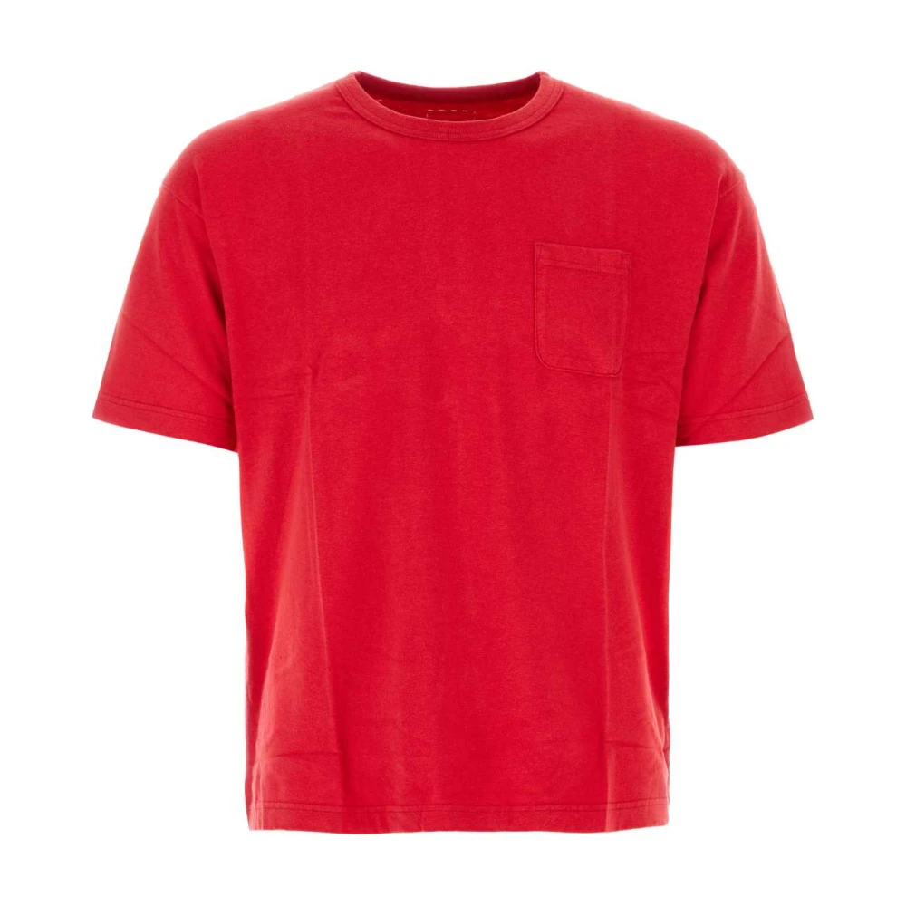 visvim Premium Röd Bomull Jumbo T-Shirt Red, Herr