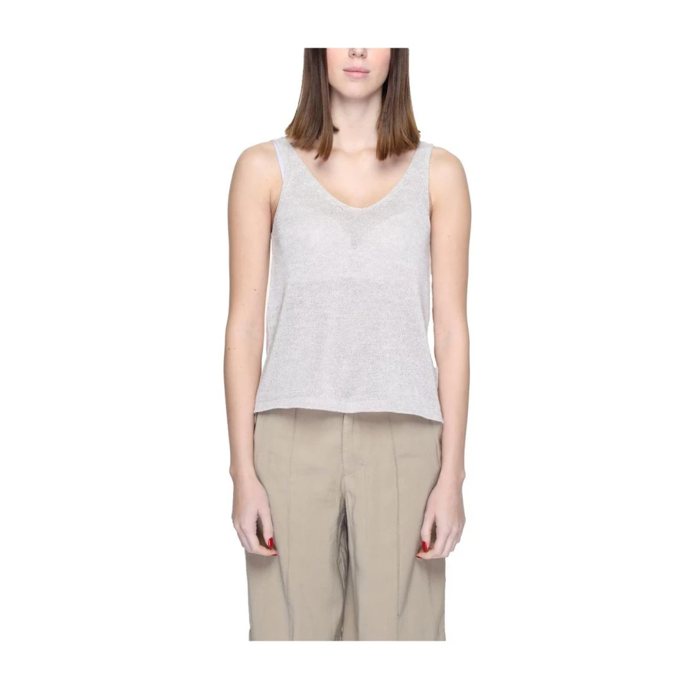 Jacqueline de Yong Beige V-hals Tanktop Beige Dames
