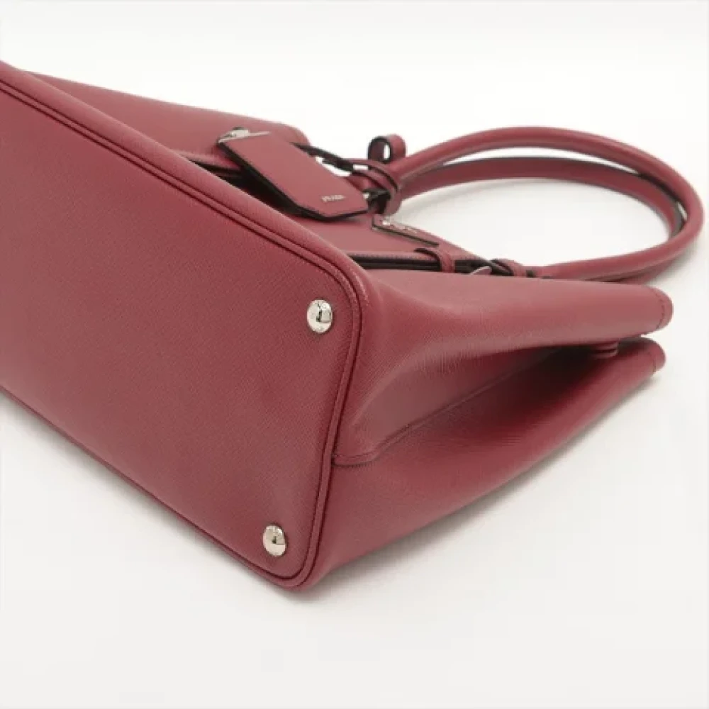 Prada Vintage Pre-owned Leather handbags Red Dames