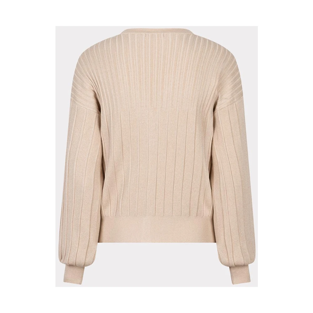 Esqualo Rib Lurex Vest Licht Zand Beige Dames