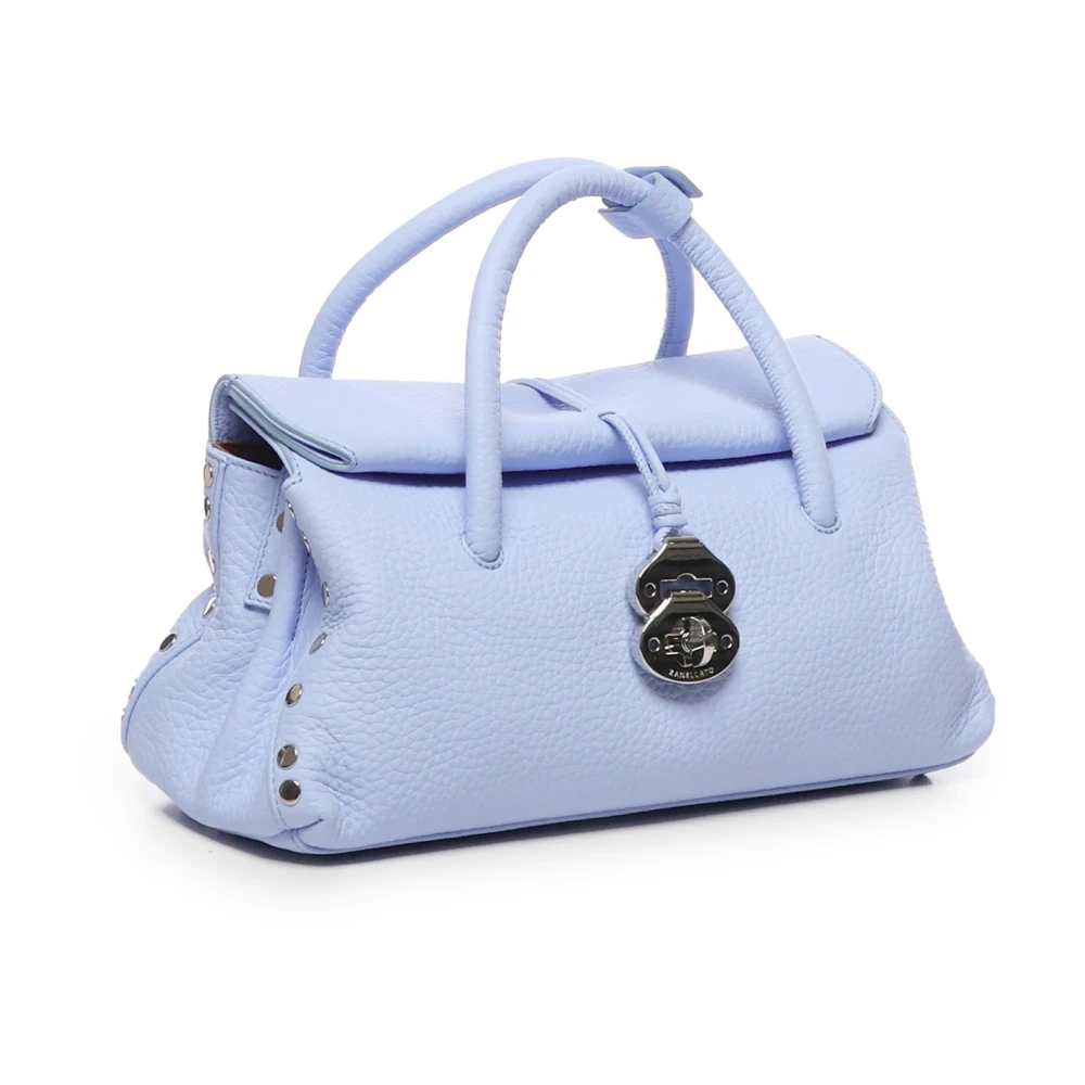 Zanellato Blauwe leren schoudertas Blue Dames