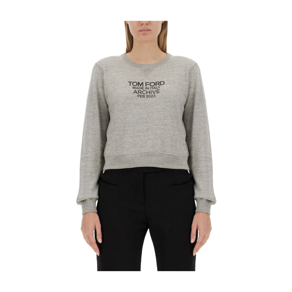 Tom Ford Logo Sweatshirt Gray Dames