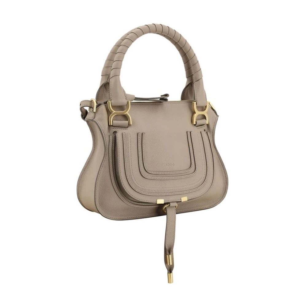 Chloé Leren Tassel Handtas met Verstelbare Band Beige Dames