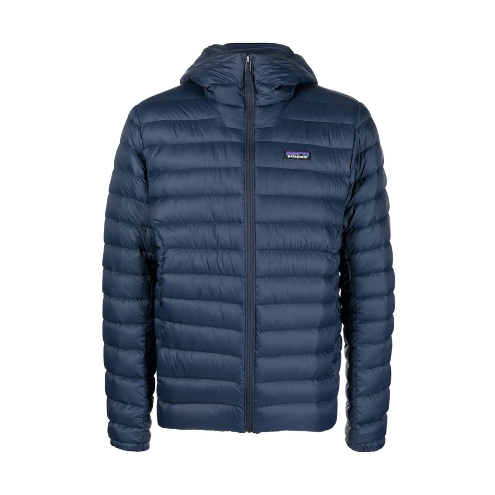 Patagonia Navy Hooded Donsjas met Ritszakken Blue Heren
