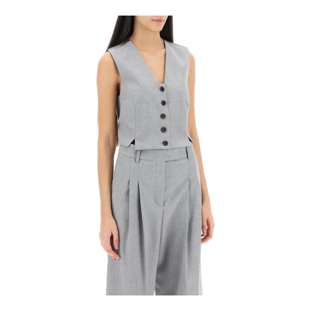 By Malene Birger Slim Fit Visgraat Vest met Splitten By Herenne Birger Gray Dames
