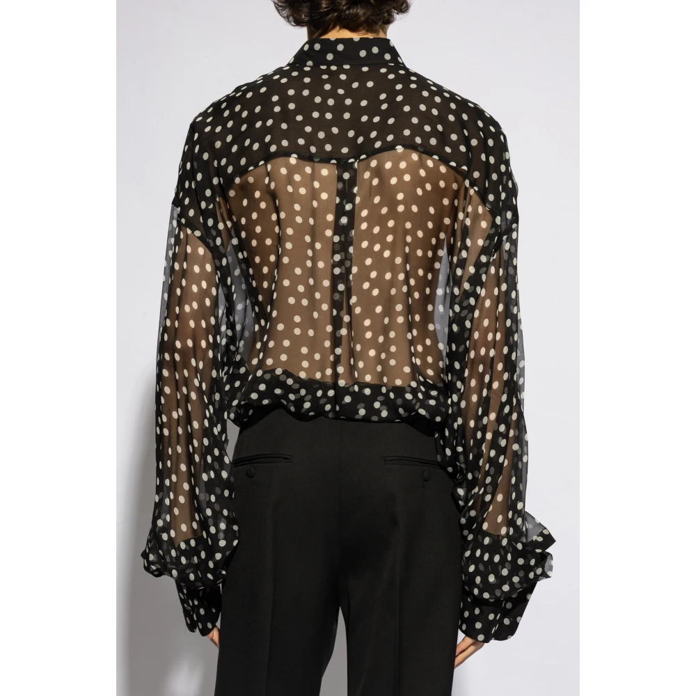 Dolce & Gabbana Shirt met gestippeld patroon Black Heren