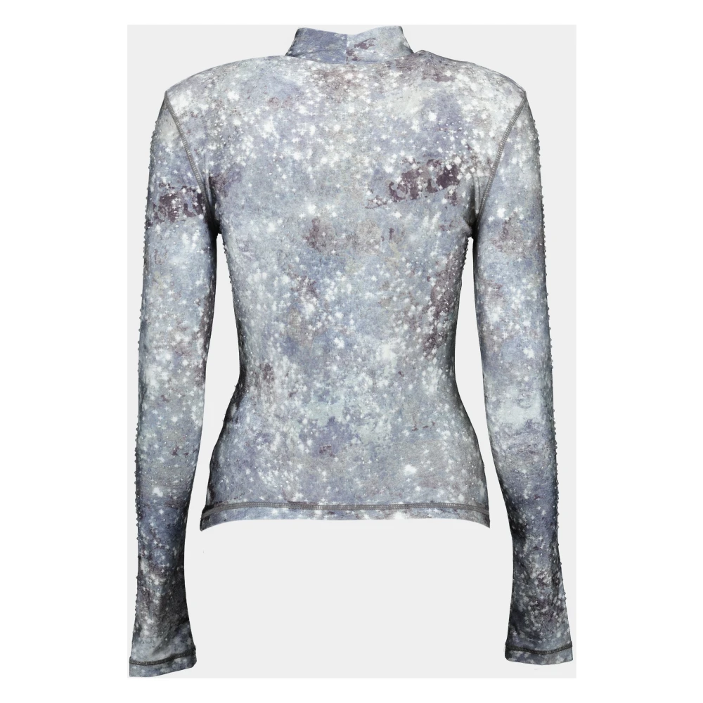 Diesel Galaxy Print Hoge Hals Top Blue Dames