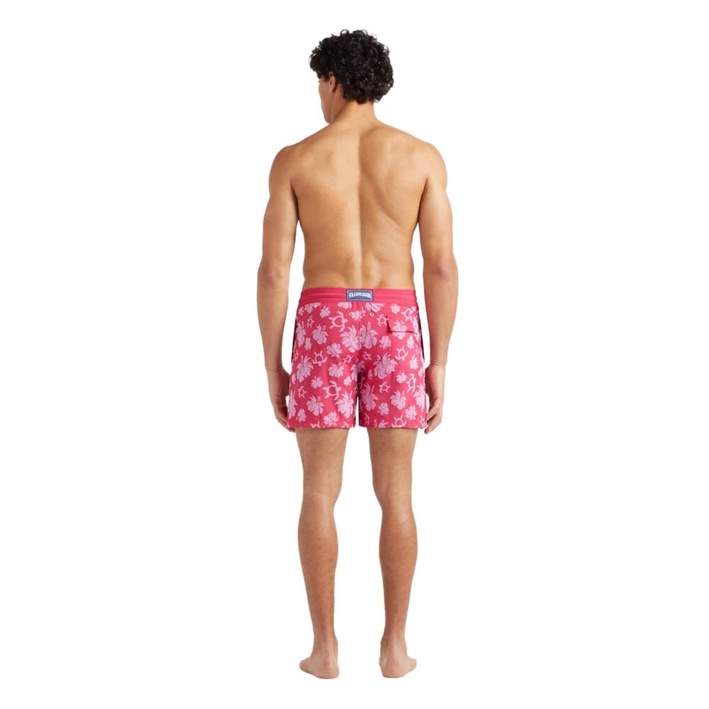 Vilebrequin Flocked Turtle Heart Tahiti Zwemshorts voor heren Red Heren