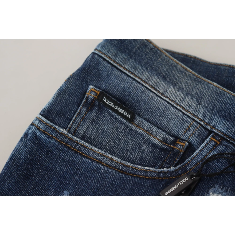 Dolce & Gabbana Elegante Blauwe Skinny Jeans Blue Heren