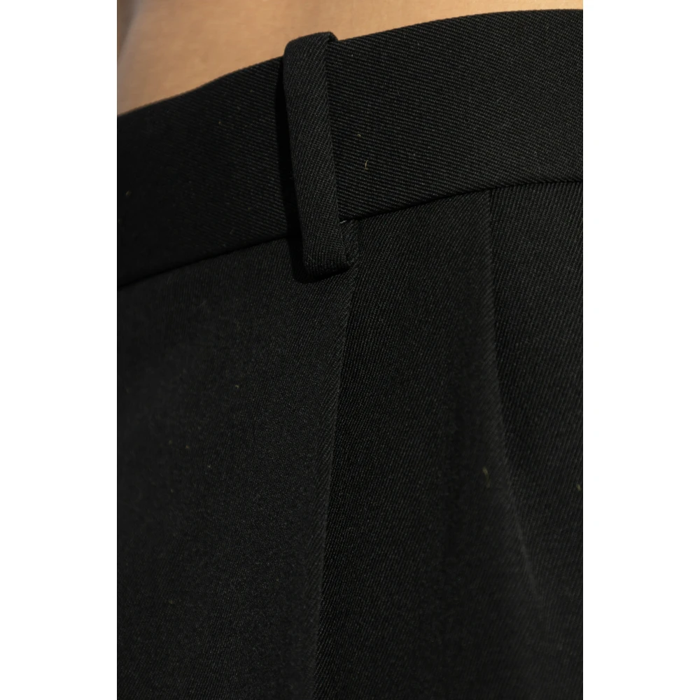 Bottega Veneta Wollen broek met vouw Black Heren