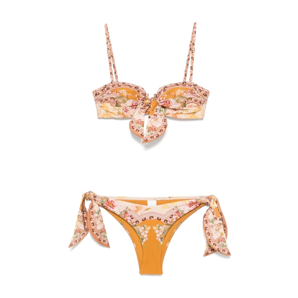 Zimmermann Bikini Set met Geknoopte Details en Verstelbare Bandjes Multicolor Dames