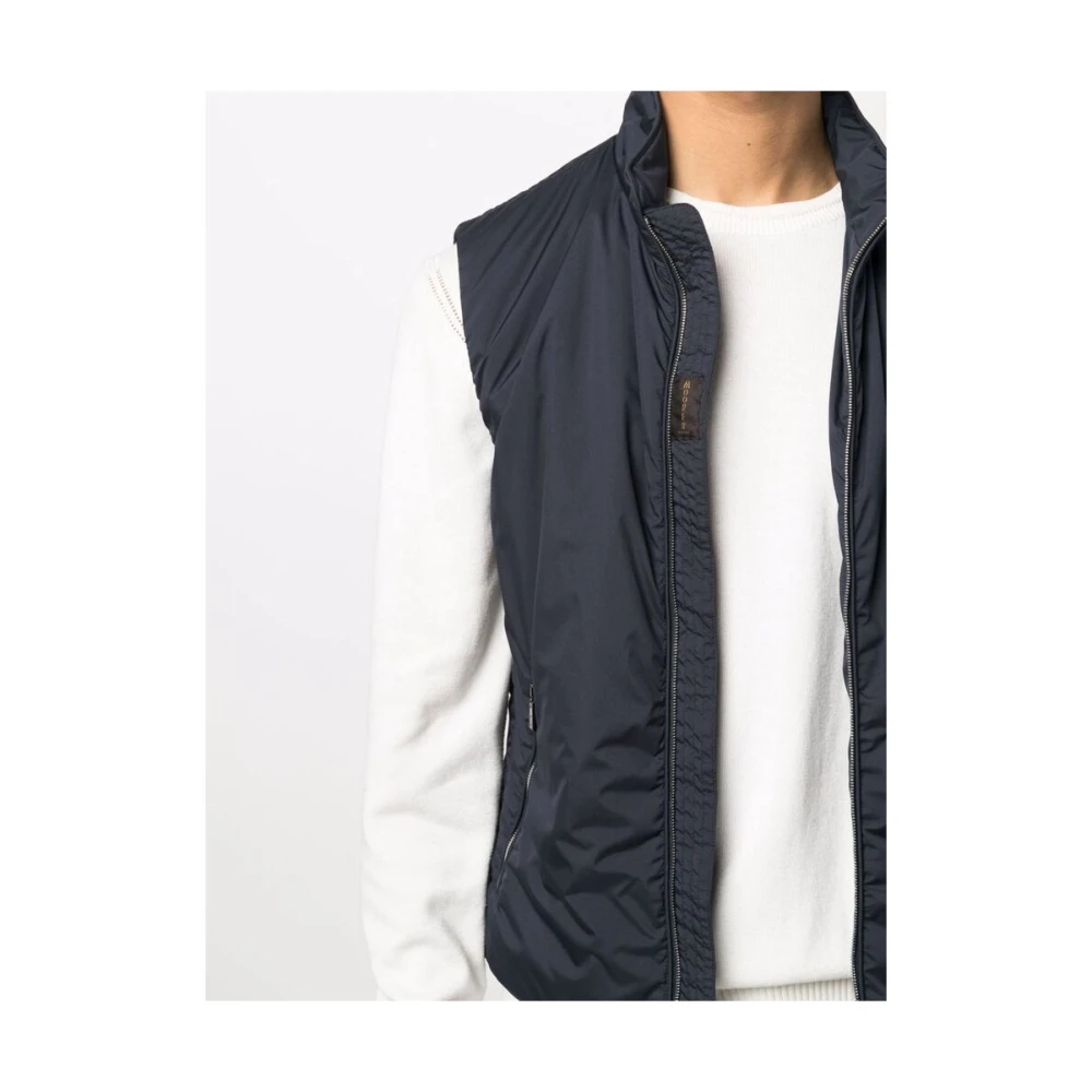Moorer Navy Mouwloos Hoge Hals Buitenkleding Blue Heren