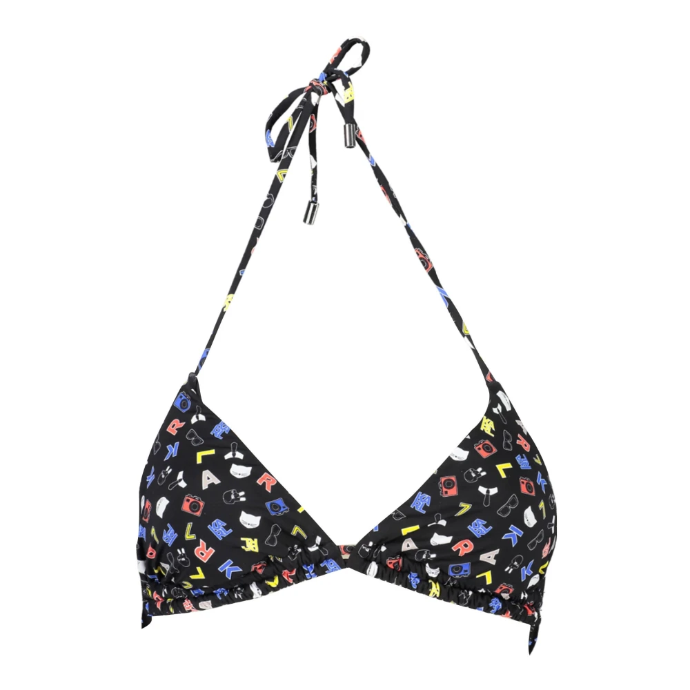 Karl Lagerfeld Driehoek Strandkleding Top Zwart Multicolor Dames