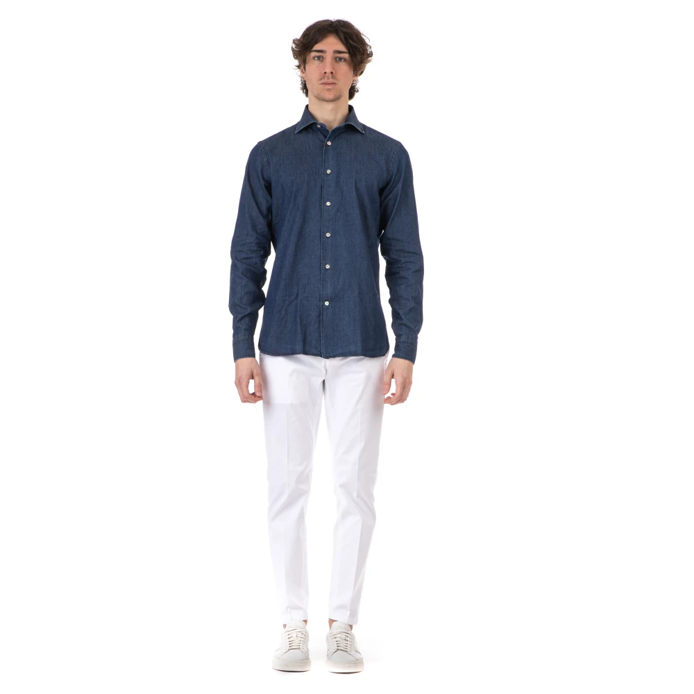 Borriello Napoli Camicia Heren Schoenen Blauw