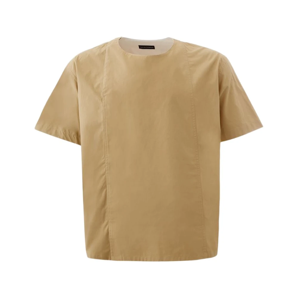 Emporio Armani Elegante Bruin Katoenen Overhemd Mannen Brown Heren