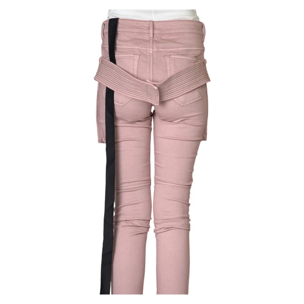 Rick Owens Stijlvolle Overdyed Skinny Jeans Pink Dames